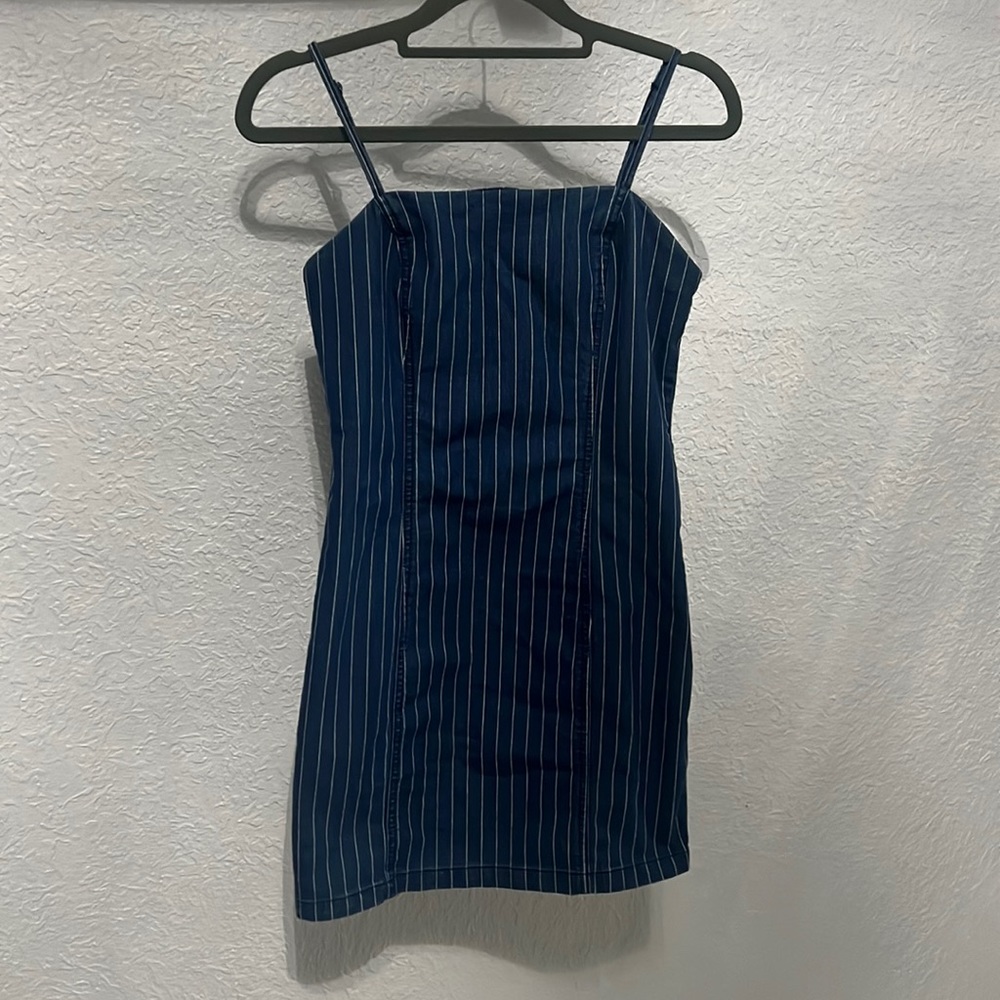 Jean print teen dress
